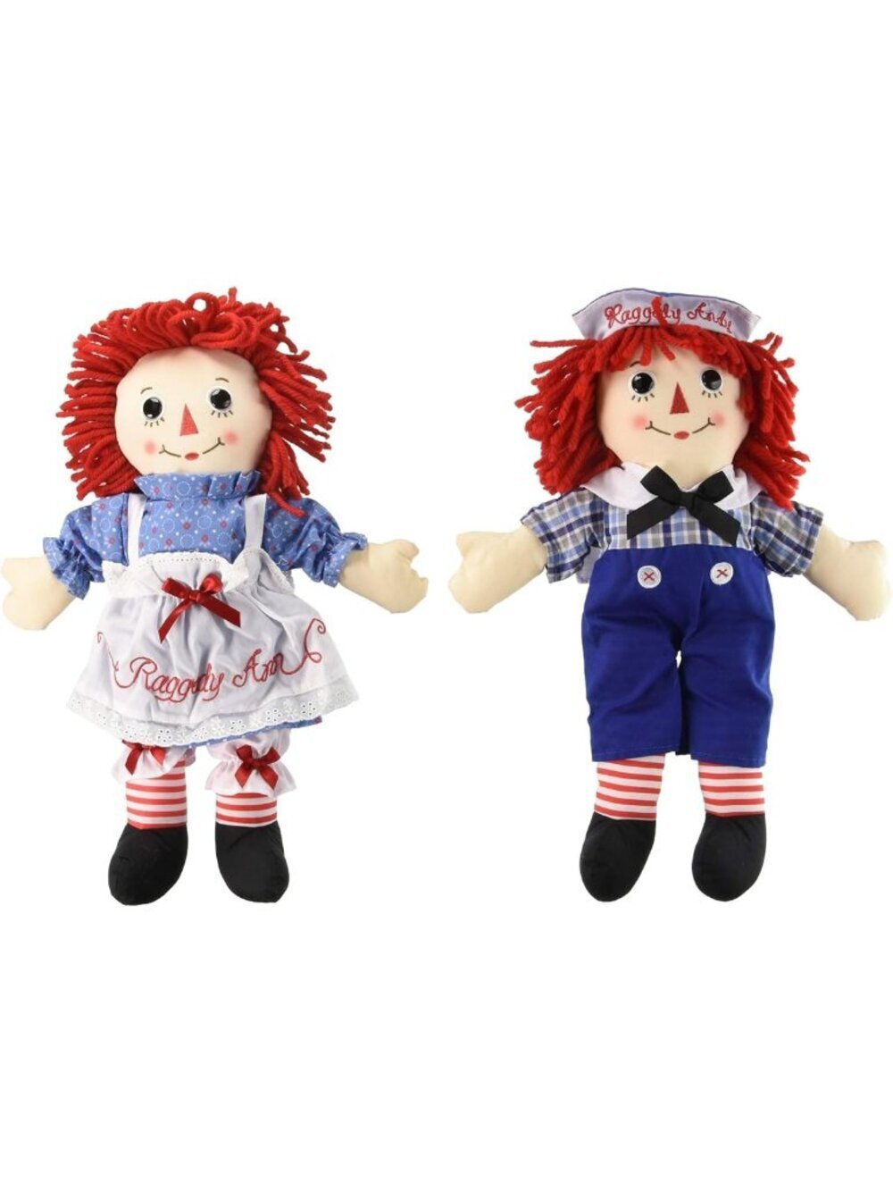 Bundle of 2 Classic 16'' Raggedy Ann & Andy Dolls - Adorable Collectibles!